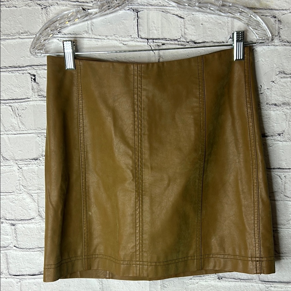 Free People faux leather vegan mini skirt